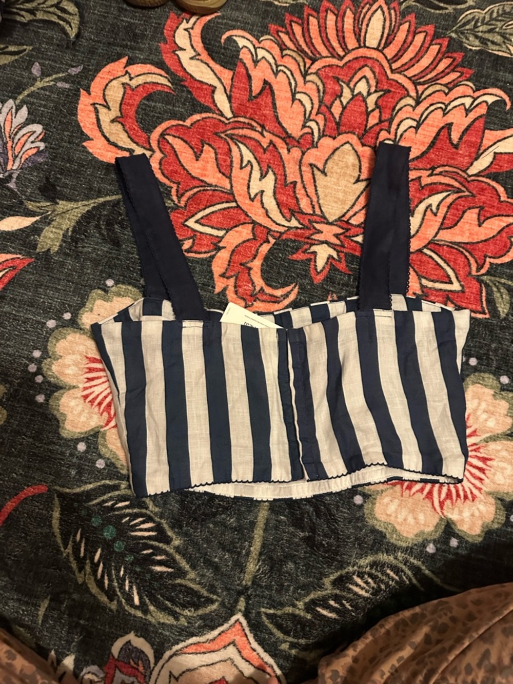 Agua Bendita Striped Crop Top NWT The RealReal Authenticated XL 💙 - Picture 3 of 12